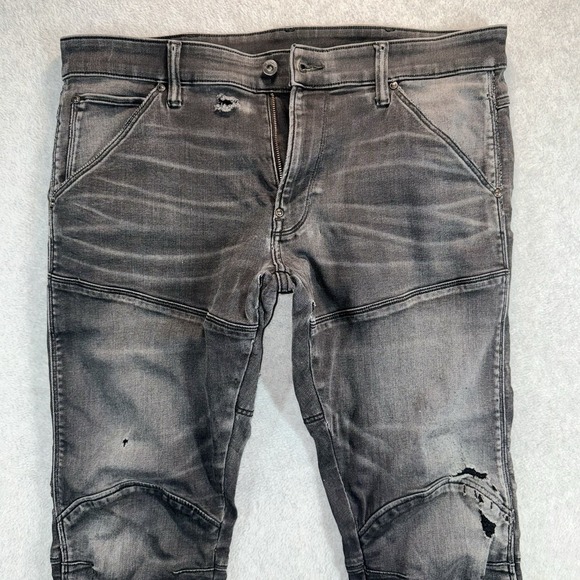 G-Star Other - G-Star Raw 5620 3D Skinny‎ Jeans Mens 36x32 Black Distressed Stretch Rocker Moto